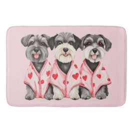 Valentinstag Schnauzer Hunde Badematte