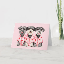 Valentinstag Schnauzer Hunde Feiertagskarte