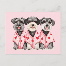 Valentinstag Schnauzer Hunde Feiertagspostkarte