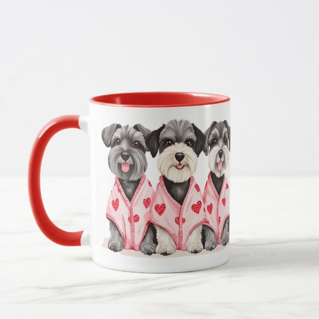 Valentinstag Schnauzer Hunde Tasse (Links)