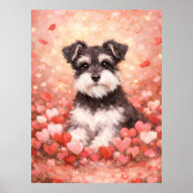 Valentinstag Schnauzer mit Herzen