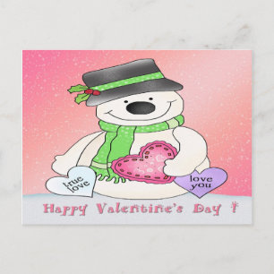 Valentinstag-Schneemann-Postkarte Feiertagspostkarte
