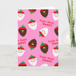 Valentinstag Schokolade gedippte Erdbeeren Karte