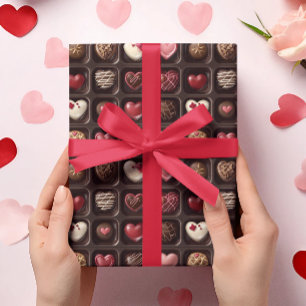 Valentinstag Schokolade Geschenkpapier