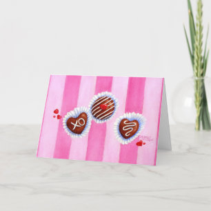 Valentinstag Schokolade Herzkarte Karte