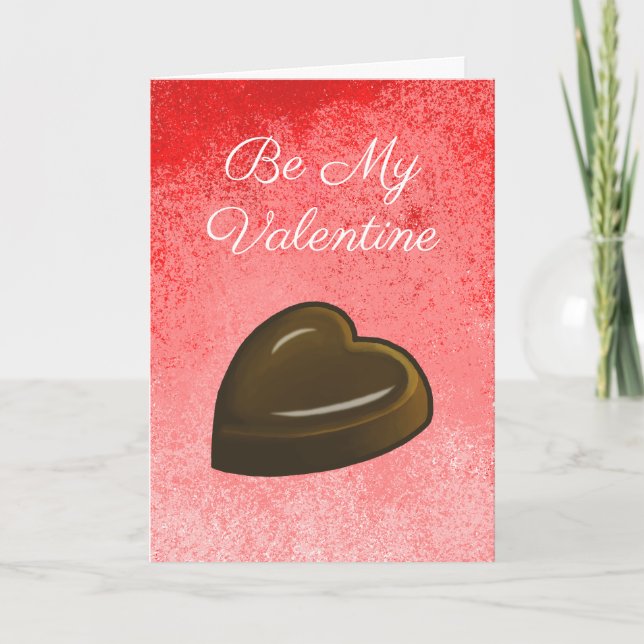 Valentinstag-Schokoladenherz Karte (Vorderseite)