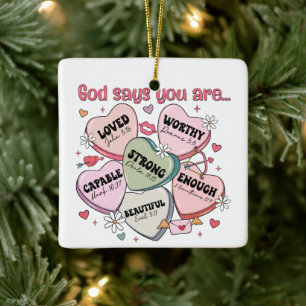 Valentinstag-Schokoladenherzen Christlich Keramikornament