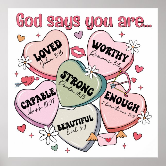  Valentinstag-Schokoladenherzen Christlich  Poster (Vorne)
