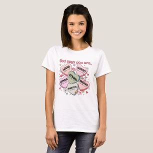 Valentinstag-Schokoladenherzen Christlich T-Shirt