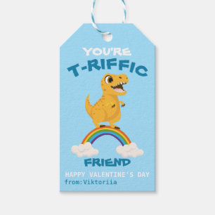 Valentinstag Schule Jungen Dinosaurier t-rex Regen Geschenkanhänger