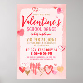 Valentinstag Schule Tanz Einladung Poster