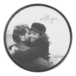 Valentinstag Schwarz-Weiß Eishockey Puck