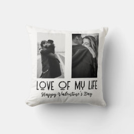 Valentinstag Schwarz-Weiß Kissen