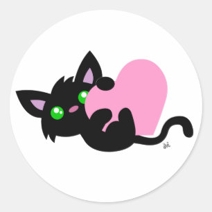 Valentinstag Schwarzer Kitty Sticker
