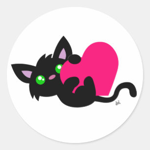 Valentinstag Schwarzer Kitty Sticker