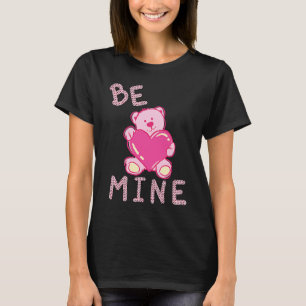 Valentinstag Sei mein Teddybär, der rosa Er hält T-Shirt