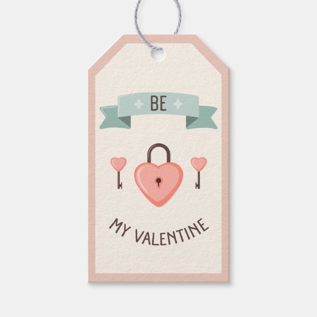 Valentinstag - Sei mein Valentinstag Geschenkanhänger (Vorderseite)