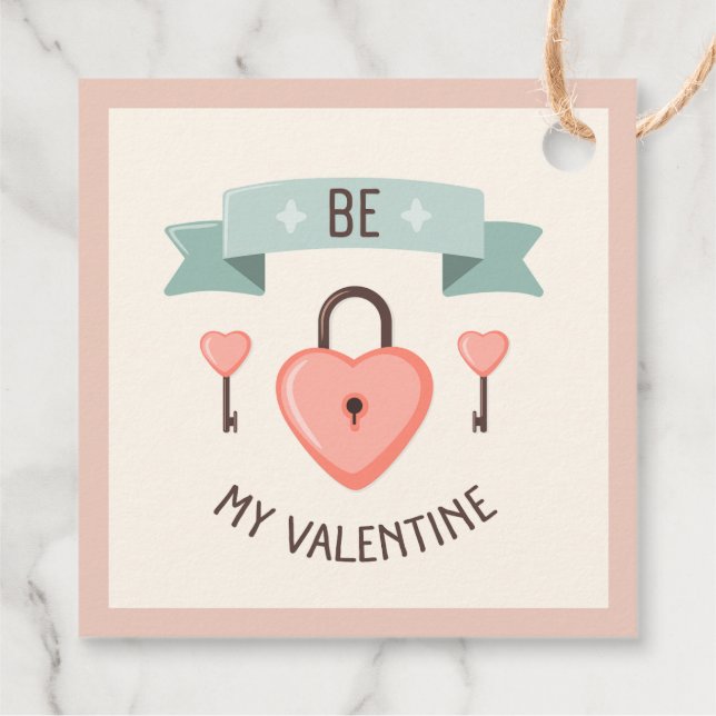 Valentinstag - Sei mein Valentinstag Geschenkanhänger (Rückseite)