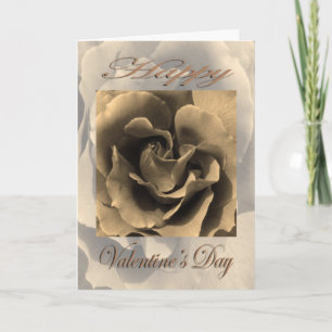 Valentinstag Sepia Rose Feiertagskarte