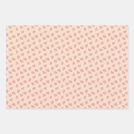 Valentinstag Set von 3 Packpapier Geschenkpapier Set