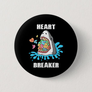 Valentinstag Shark Heart Breakfast Jungs Kinder Button