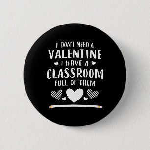 Valentinstag-Shirt für Lehrer Clroom voller Va Button