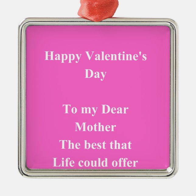 Valentinstag Silbernes Ornament (Vorne)