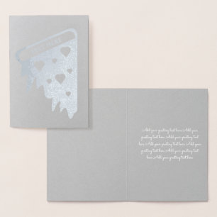 Valentinstag Silver Gray Pizza Folienkarte
