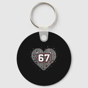 Valentinstag Six Seven 67 Meme 6 7 Herz Jungen Gi Schlüsselanhänger