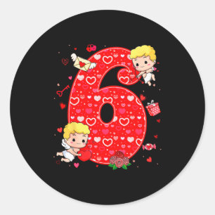 Valentinstag Six Seven Hearts 6 7 Meme Gen Alpha Runder Aufkleber
