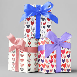Valentinstag Skandinavien Herz Geschenkpapier Set