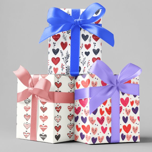 Valentinstag Skandinavien Herz Geschenkpapier Set (Von Creator hochgeladen)