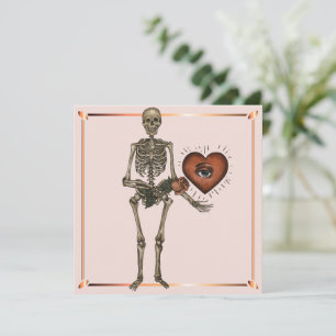 Valentinstag Skelett Herzschlag Feiertagskarte
