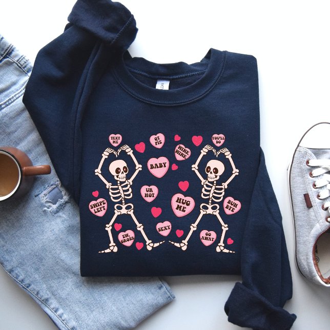 Valentinstag Skelett Shirt, Valentingeschenk Sweatshirt (Von Creator hochgeladen)