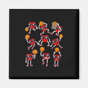 Valentinstag Sketll Herz Dunking Dribbling Jungen Magnet