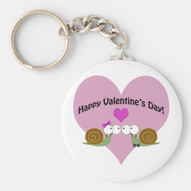 Valentinstag Snails Schlüsselanhänger (Vorne)