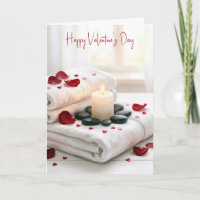 Valentinstag-Spa mit Rosenblättern
