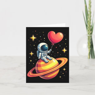 Valentinstag Space Astronaut Herzballon Karte