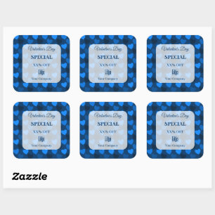 Valentinstag Special Blue Marketing Collateral Quadratischer Aufkleber