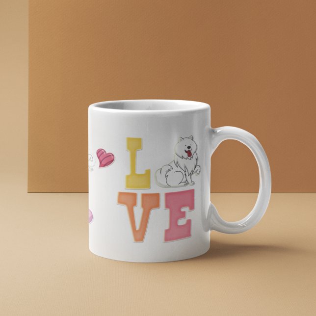 Valentinstag Spitz Haustier Hund Liebe Herz Kaffeetasse (Von Creator hochgeladen)