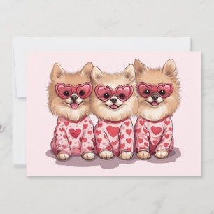 Valentinstag Spitz Hunde Feiertagskarte