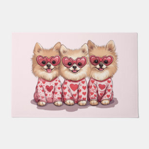 Valentinstag Spitz Hunde Fußmatte