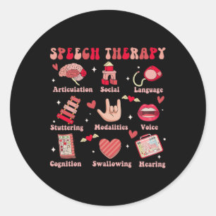 Valentinstag Sprachtherapie Therapeut Slpa Slp V Runder Aufkleber