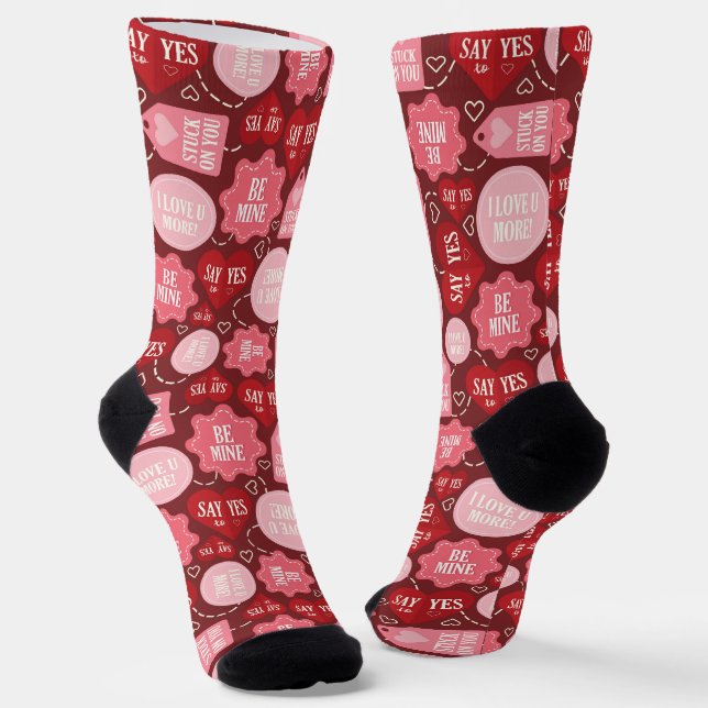 Valentinstag-Sprüche Socken (Gewinkelt)