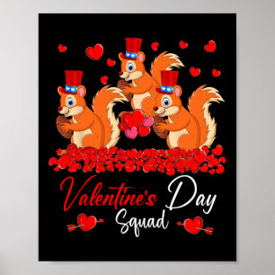 Valentinstag-Squad Drei süße Eichhörnchen Zoo Ani Poster