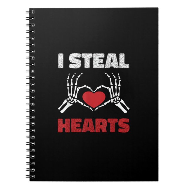 Valentinstag "Stehlhörer" Funny Skeleton Hand Notizblock (Vorderseite)