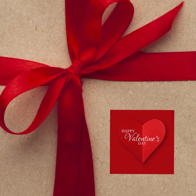 Valentinstag-Sticker für Rotes Herz Quadratischer Aufkleber (Von Creator hochgeladen)