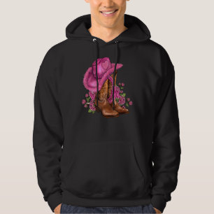 Valentinstag stickt Cowgirl Hut und Rose Valent Hoodie