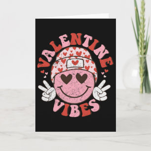 Valentinstag Stimmung Retro Lächeln Gesicht Glückl Karte