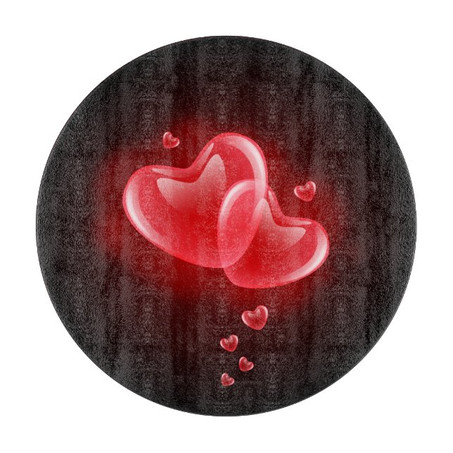 Valentinstag strahlende Herzen Schneidebrett (Vorderseite)